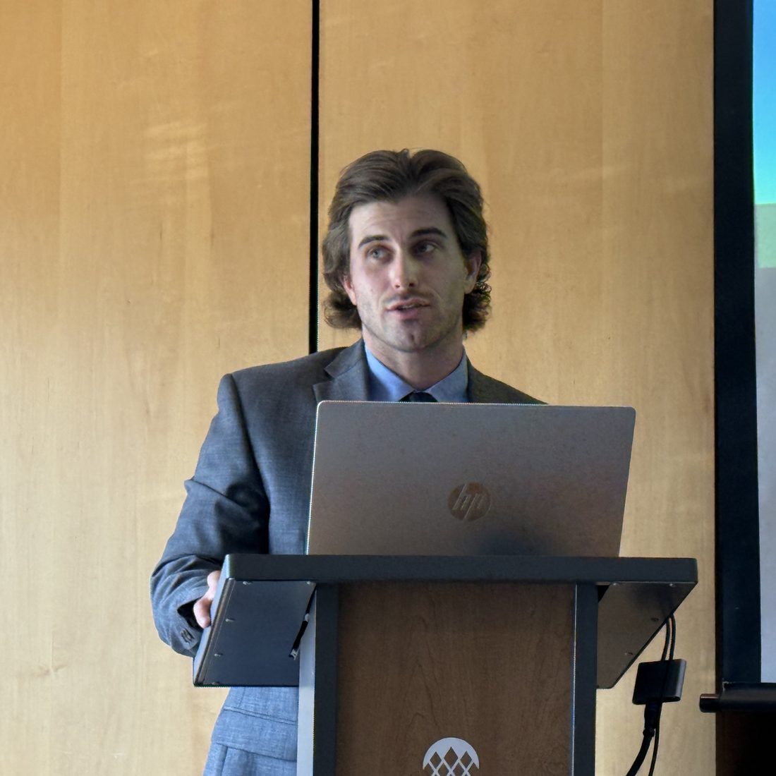 Gregory Schwing presenting at the Michigan Association of
                    Neurological Surgeons annual meeting