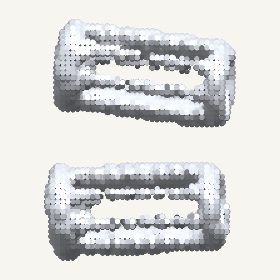 Interbody cage, rendered in three dimensions from
             the released segmentation