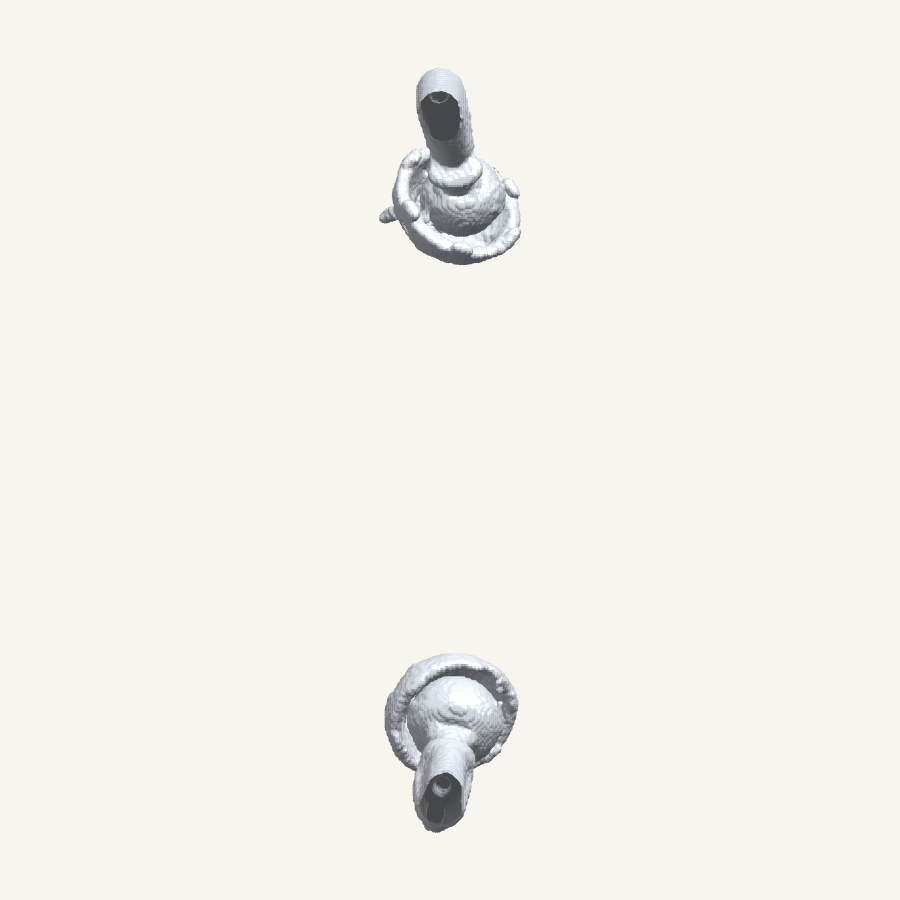 Hip arthroplasty, rendered in three dimensions from
             the released segmentation